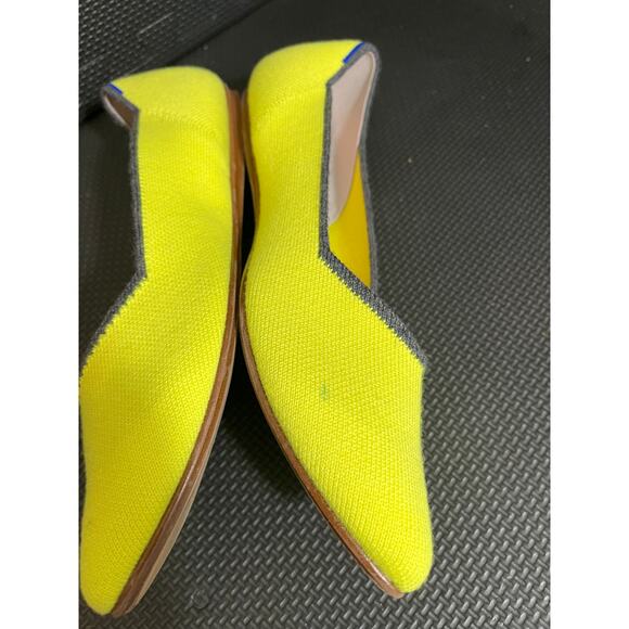 Rothy's The Point Sunbeam Neon Yellow Merino Wool Blend Knit Ballet Flats 8.5 - Picture 4 of 8